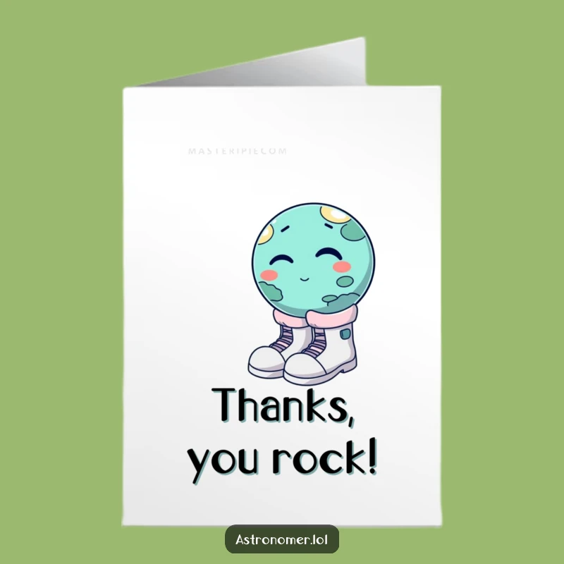 Free Printable Planet Thank You Card: Funny Winking World, Downloadable Gift of Thanks