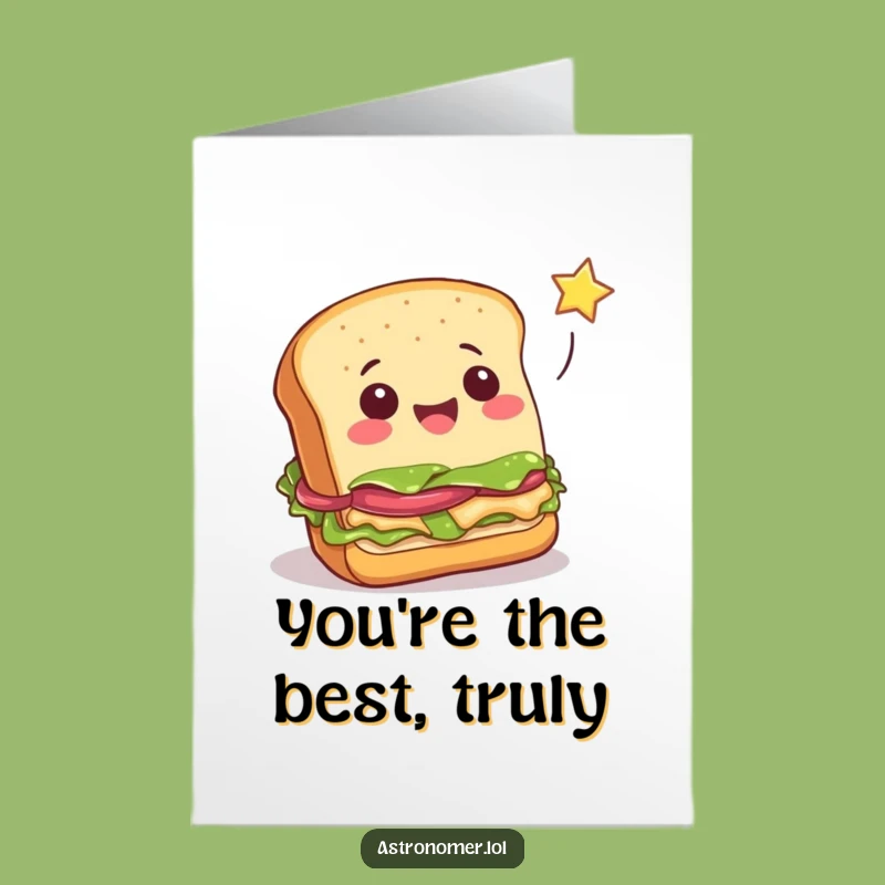 Free Printable Sandwich Thank You Card: Funny Star Catch, Downloadable Gift of Gratitude