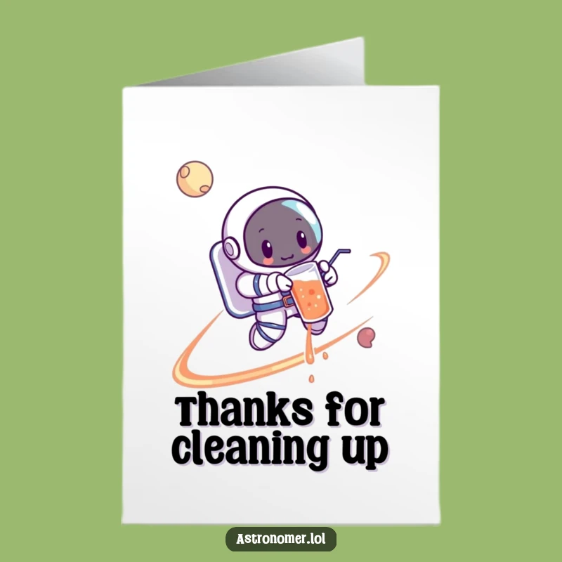 Free Printable Thank You Card: Astronaut Spill, Unique Downloadable Gift