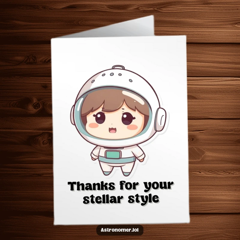 Funny Free Printable Thank You Card: Cute character, using a colander as a helmet, offers a funny, amused look of thanks.