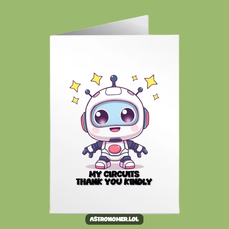 Free Printable Thank You Card: Robot Star Gazer - Heartfelt Download
