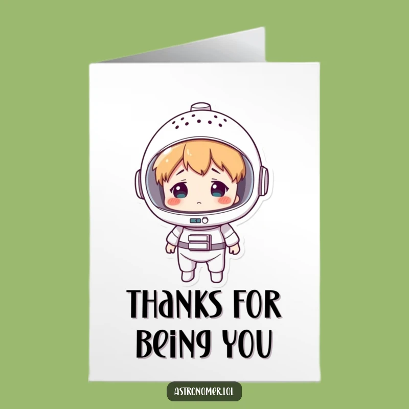 Funny Free Printable Thank You Card: Colander Space Explorer - Downloadable