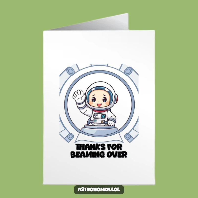 Funny Free Printable Thank You Card: Astronaut's Cosmic Wave - Downloadable