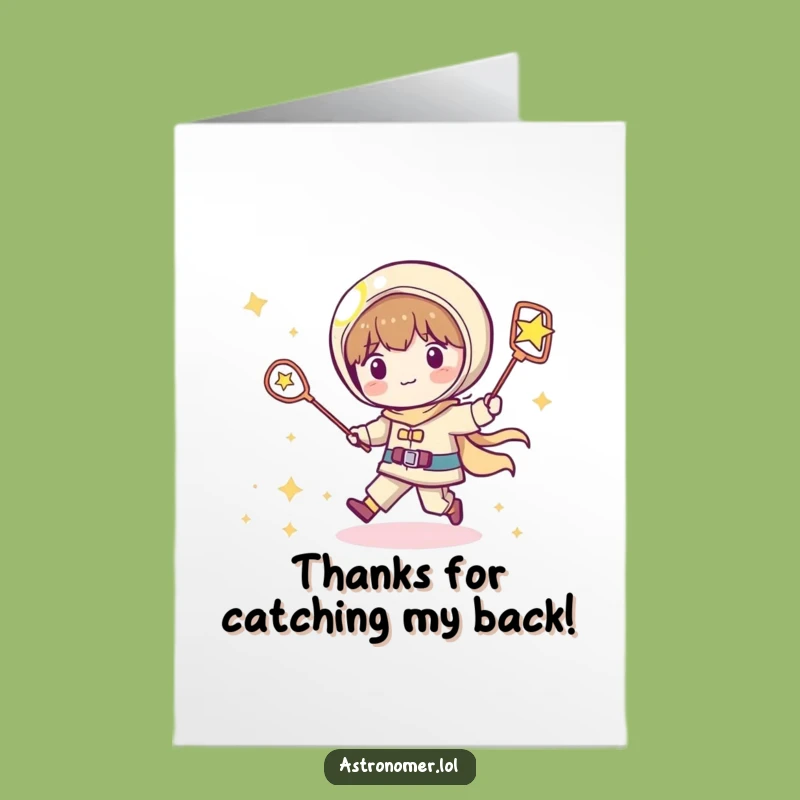 Funny Free Printable Thank You Card: Chasing Star Astronomer