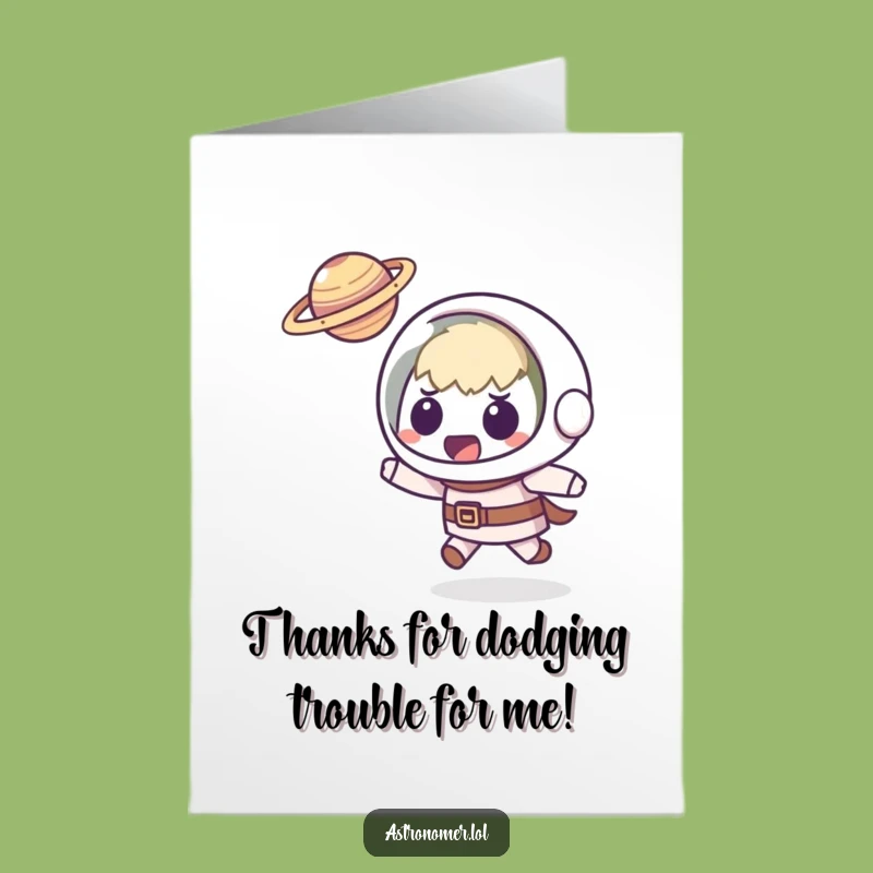 Funny Free Printable Thank You Card: Kawaii Astronomer & Planet