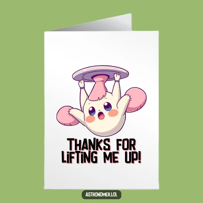 Free Printable Thank You Card: Dazed Zero-G Creature Gratitude!