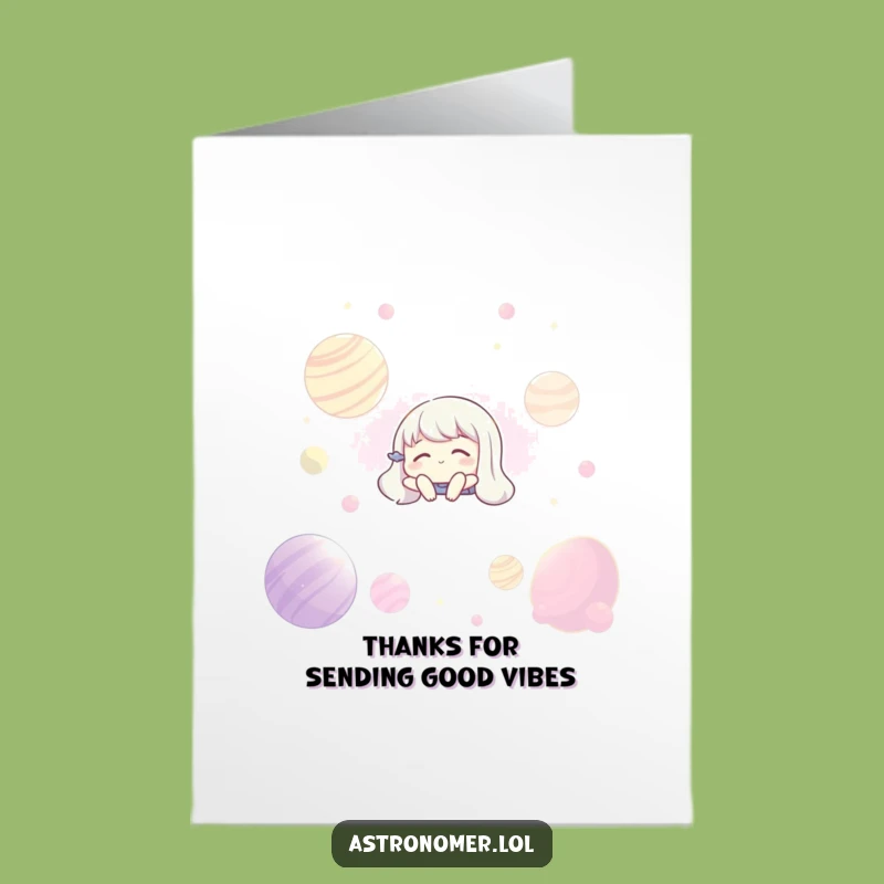 Free Printable Thank You Card: Galactic Peace, Calm Gratitude, Funny Downloadable Gift