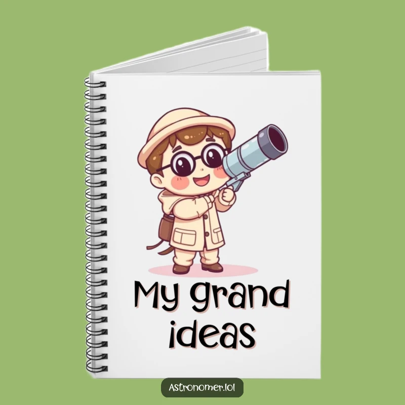Funny Kawaii Astronomer Notebook: Wobbly Telescope Journal - Humorous Gift