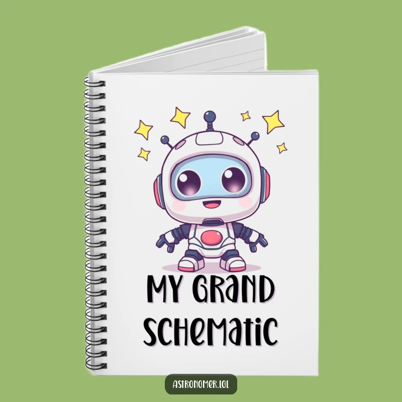 Funny Robot Notebook: Jot Down Thoughts with Star Gazing Journal Gift