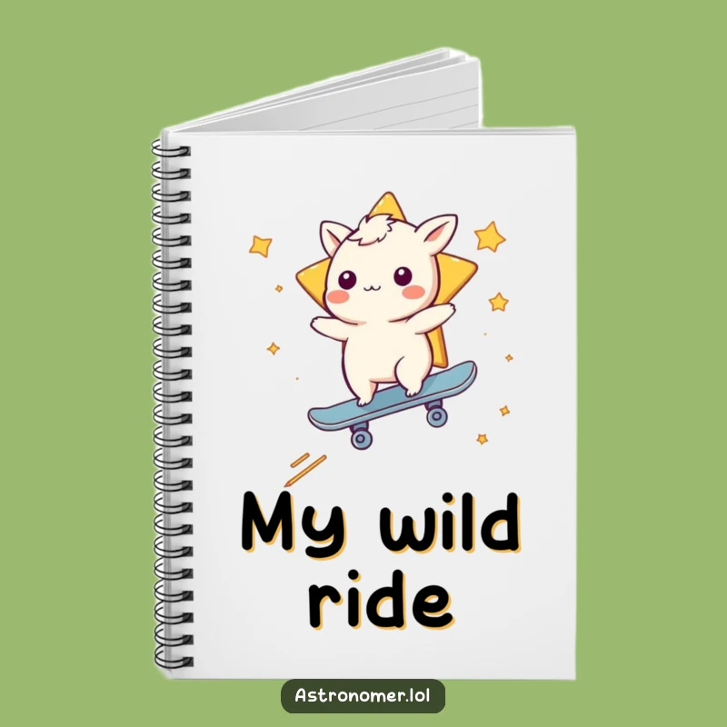 Funny Whimsical Creature Skateboarding Notebook: Jot Down Your Cosmic Ideas
