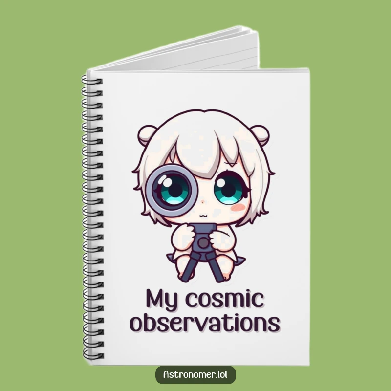 Funny Idea Journal - Cute Character Telescope Notebook Funny Gift