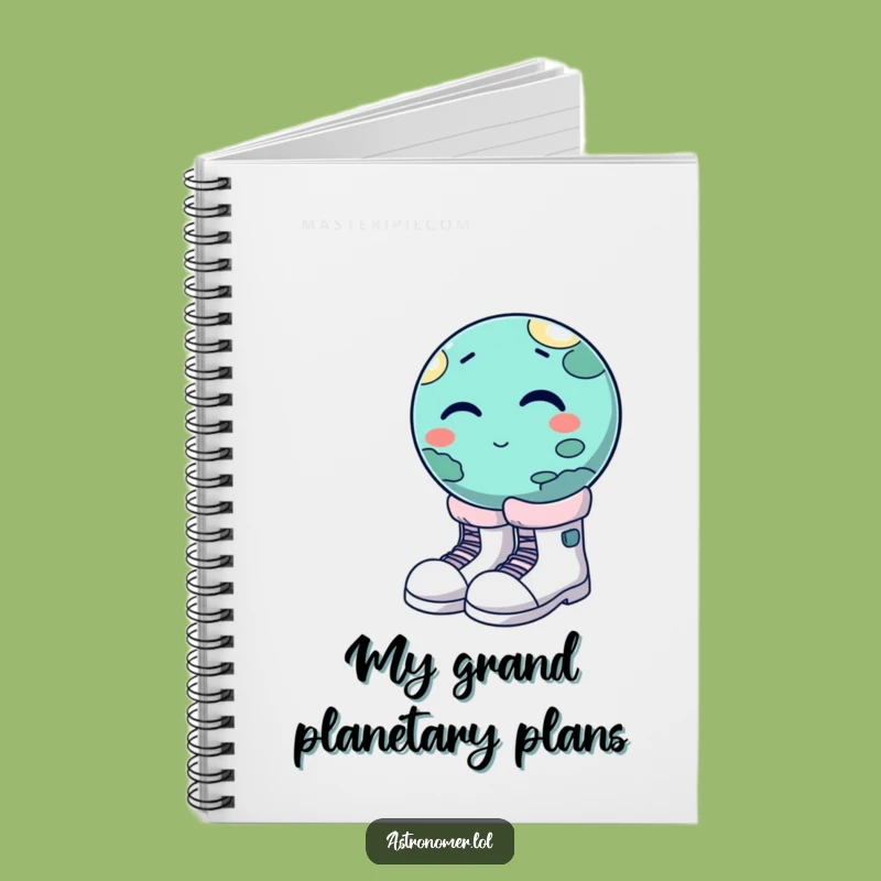 Funny Winking Planet Moon Boots Notebook - Hilarious Journal for Space Fans!
