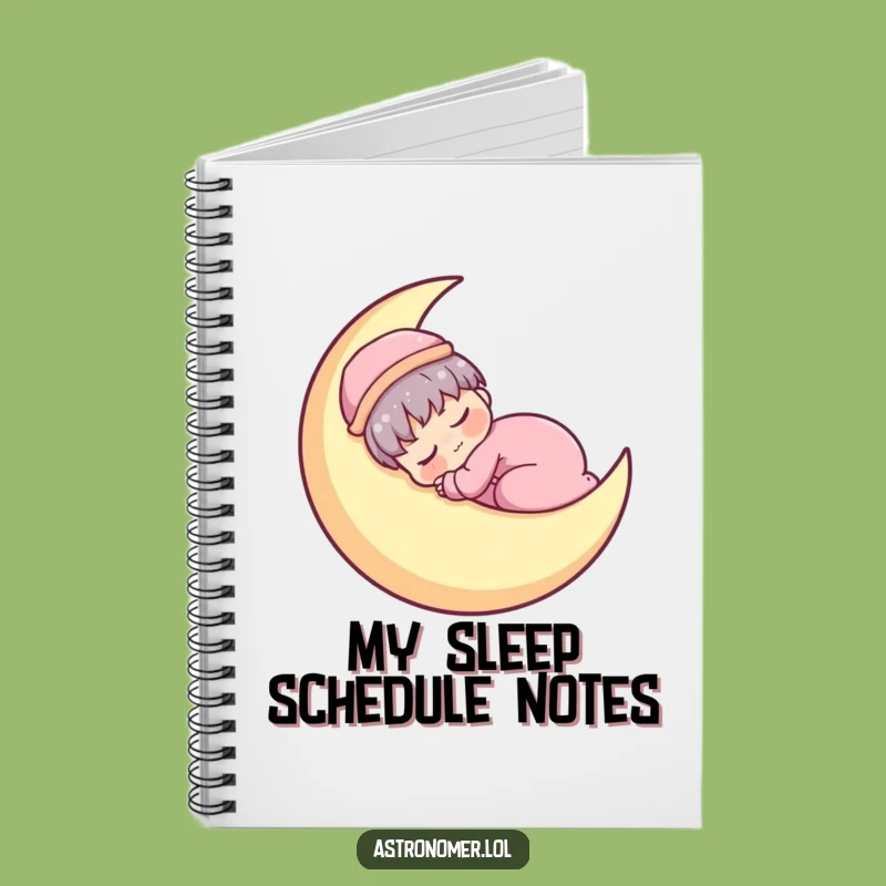 Funny Kawaii Astronomer Notebook: Sleepy Moon Napper Journal