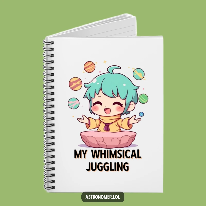 Funny Planet Juggler Notebook: Joyful Character, Cosmic Ideas, Gift
