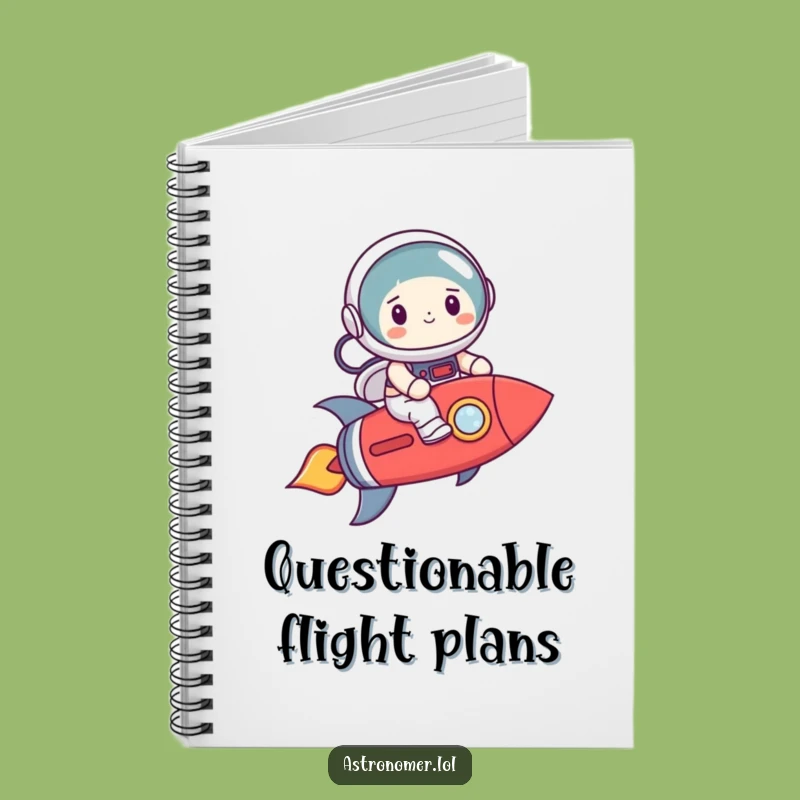 Funny Astronaut Rocket Notebook: Nervous Space Journey Journal, Humorous Gift