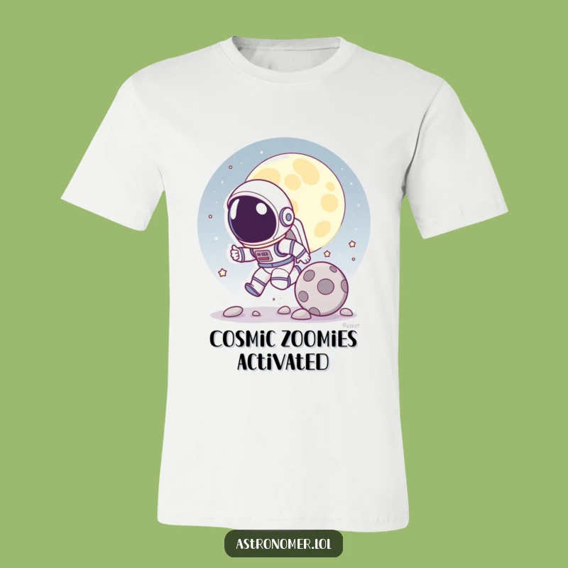 Funny Astronaut Moon Rock T-Shirt: Playful Space Chase Tee, Perfect Funny Gift