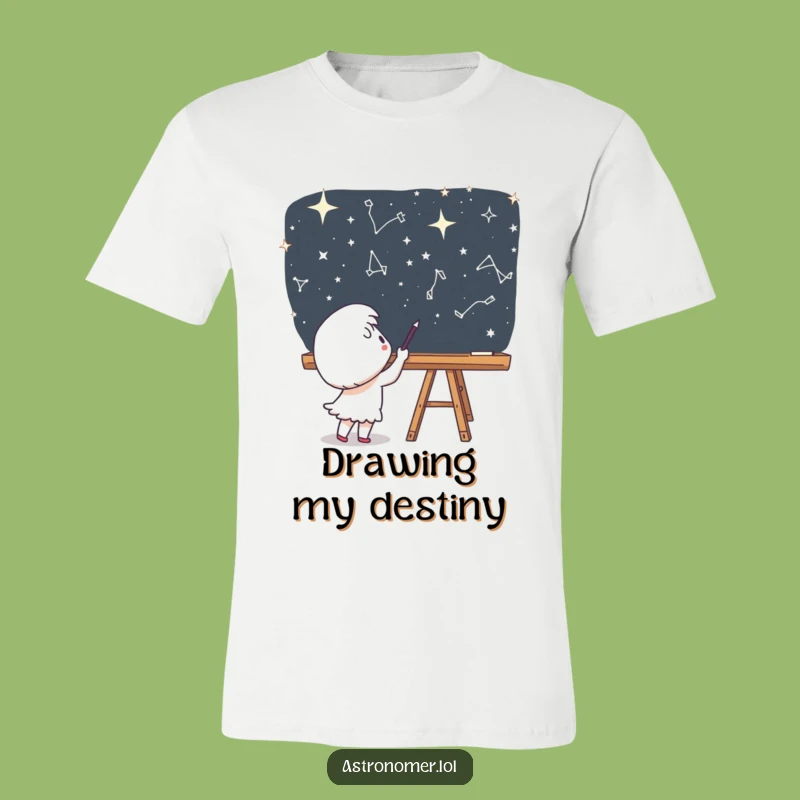 Funny Cosmic Drafter Tee - Cute Character Space Art Funny Shirt