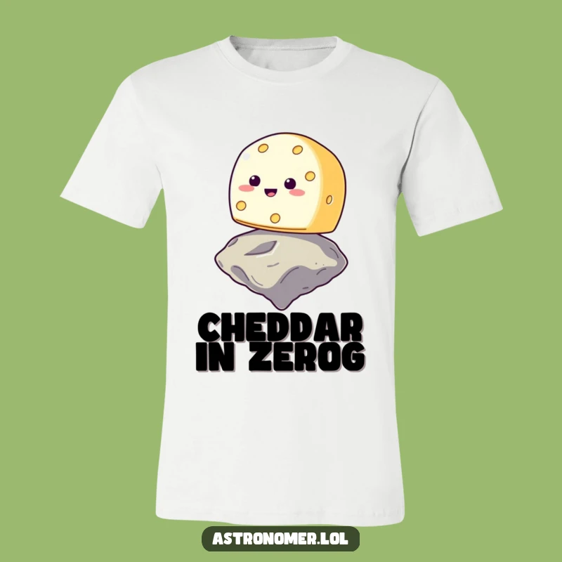 Funny Smiling Cheese Asteroid T-Shirt - Hilarious Cosmic Dairy Apparel!