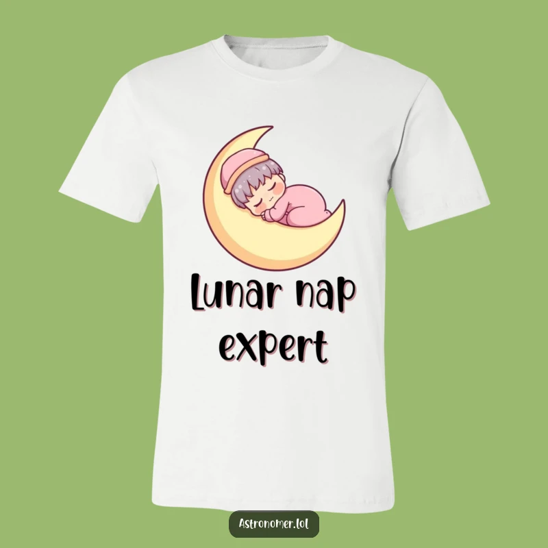 Funny Kawaii Astronomer T-Shirt: Sleepy Moon Napper Tee
