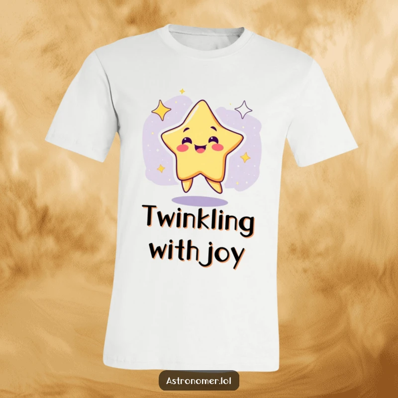 Funny T-Shirt: A smiling star character is captured mid-silly dance, grooving through the galaxy.