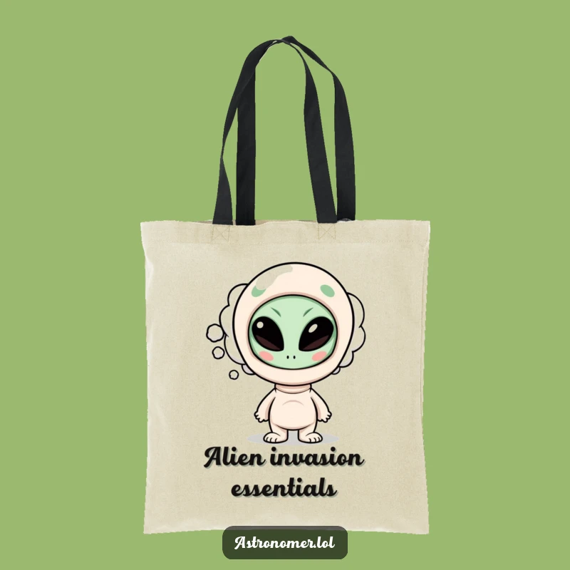Funny Alien Tote Bag: Curious Character's Funny Alien Thoughts, Practical Funny Gift