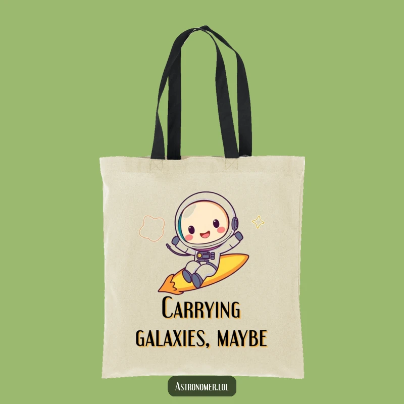 Funny Astronaut Tote Bag: Chic Comet Rider Carry-All Gift for Space Lovers