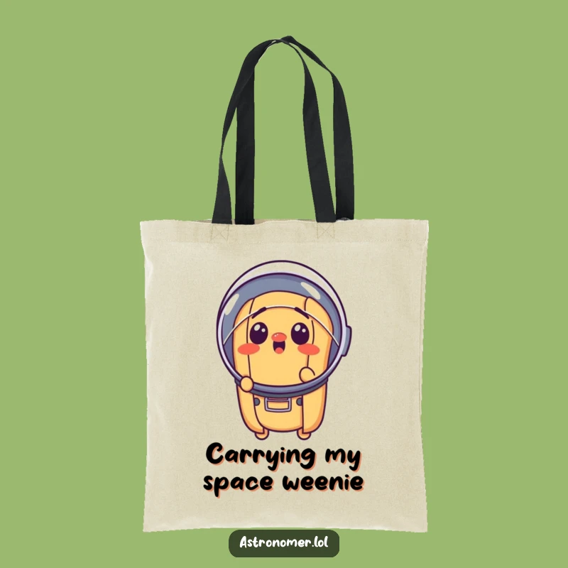 Funny Surprised Hot Dog Astronaut Tote Bag - Carry Your Cosmic Snacks!