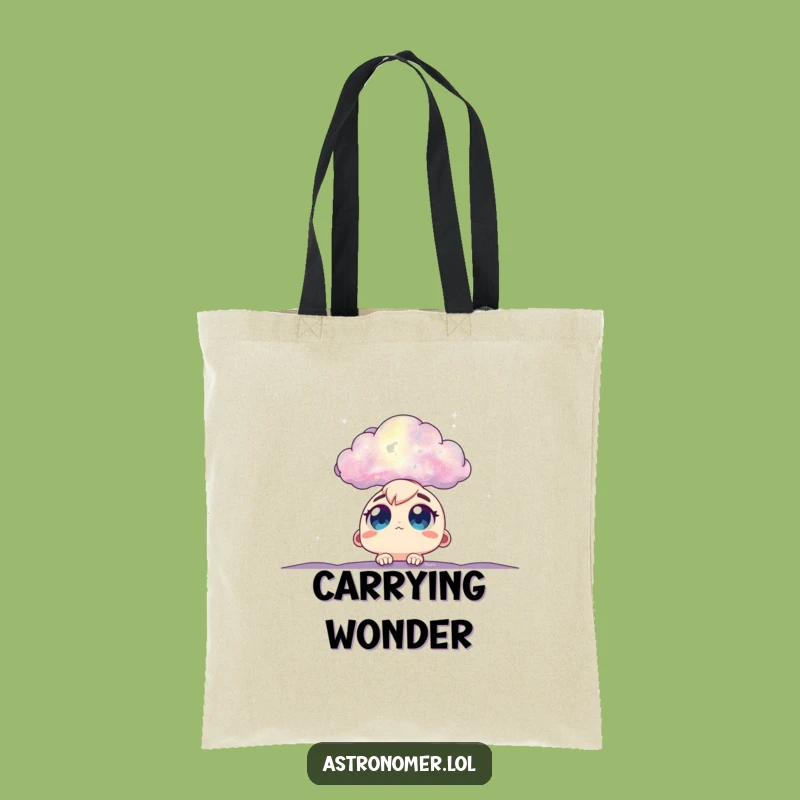 Funny Nebula Gazer Tote Bag: Whimsical Space Accessory Gift for Explorers