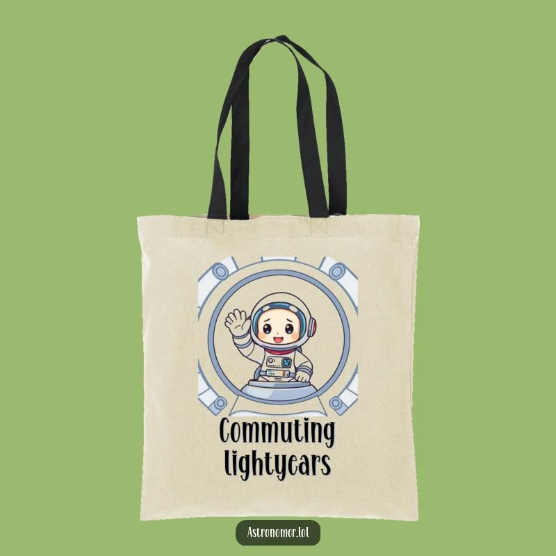 Funny Astronaut Spaceship Tote Bag: Enthusiastic Wave Carryall, Perfect Funny Gift