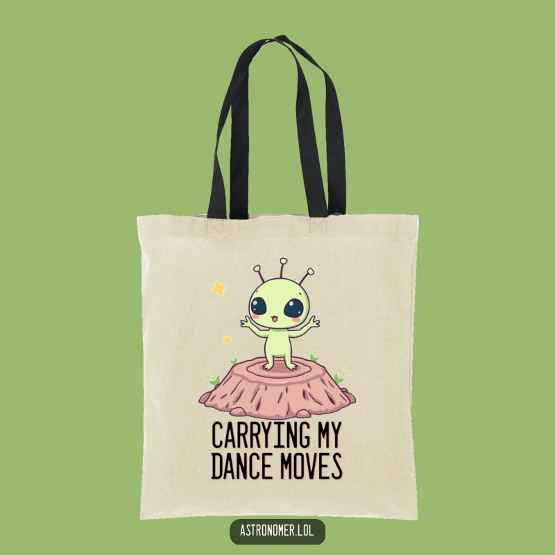 Funny Alien Dance Tote Bag - Carry Your Grooves in Style!