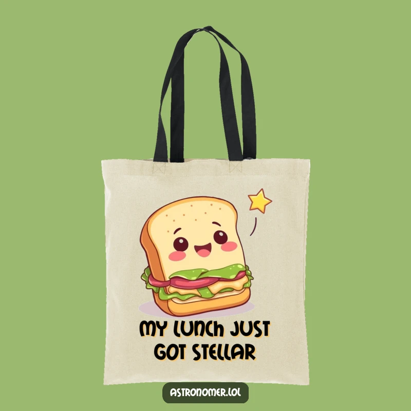 Funny Cheerful Sandwich Star Catcher Tote Bag - Carry Your Dreams!