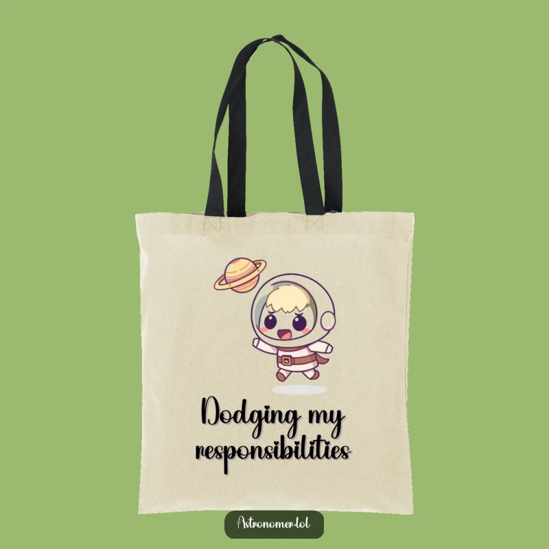 Funny Kawaii Astronomer Tote Bag: Planetary Dodge Carry-All - Humorous Gift