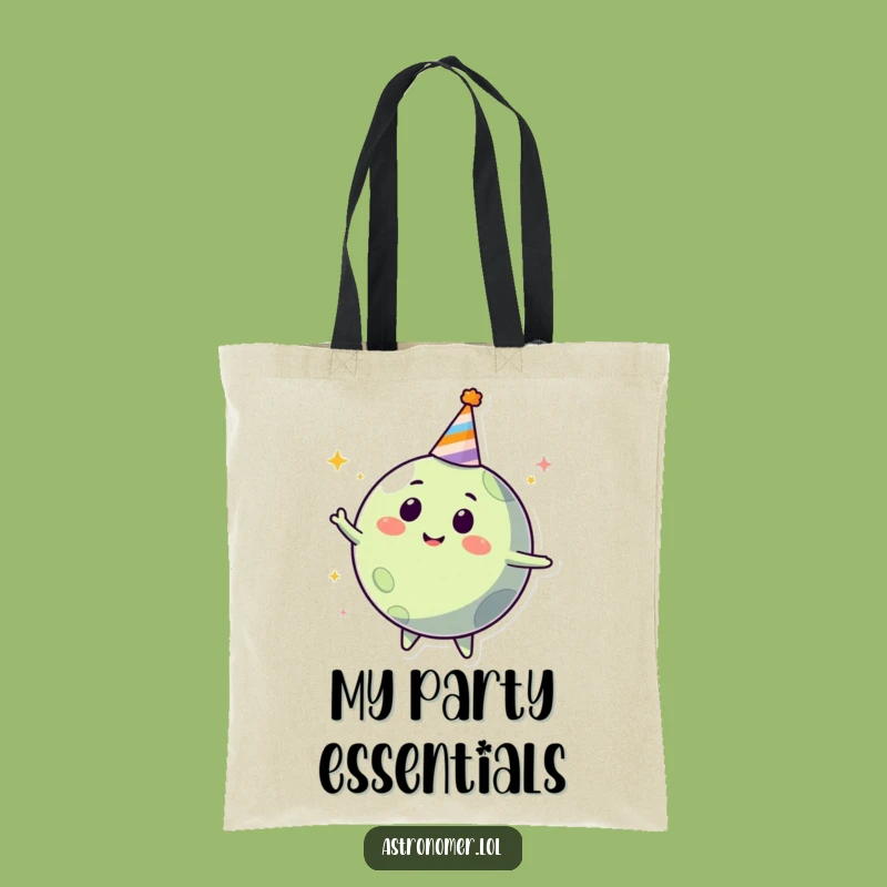 Funny Planet Party Tote Bag: Happy Celestial Accessory, Humorous Gift